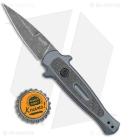 Kershaw Launch 12 Mini Stiletto Automatic Knife Gray/CF (2.5" Black Stonewash) 9 Kershaw Launch 12 Mini Stiletto Automatic Knife Gray/CF (2.5" Black Stonewash) -Kershaw Knife Shop Kershaw 12 Launch 12 Mini Stiletto Auto Gray CF Black SW BHQ 147367 jr bottlecap