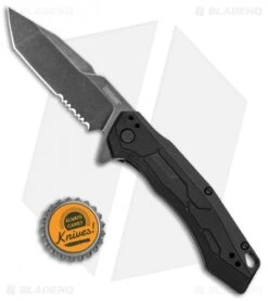 Kershaw Analyst Tanto Assisted Opening Knife Black FRN (3.25" BlackWash Serr) -Kershaw Knife Shop Kershaw Analyst Tanto Assisted Opening Black FRN BlackWash Serr 2062ST BHQ 120528 jr bottlecap