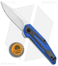 Kershaw Anso Fraxion Liner Lock Knife CF/Blue G-10 (2.75" Satin) 1160BLU 9 Kershaw Anso Fraxion Liner Lock Knife CF/Blue G-10 (2.75" Satin) 1160BLU -Kershaw Knife Shop Kershaw Anso Fraxion LL CF Blue G 10 1160BLU BHQ 79684 jr bottlecap