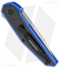 Kershaw Anso Fraxion Liner Lock Knife CF/Blue G-10 (2.75" Satin) 1160BLU 8 Kershaw Anso Fraxion Liner Lock Knife CF/Blue G-10 (2.75" Satin) 1160BLU -Kershaw Knife Shop Kershaw Anso Fraxion LL CF Blue G 10 1160BLU BHQ 79684 jr side
