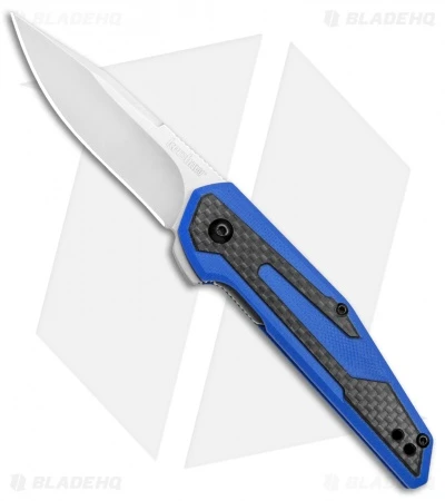 Kershaw Anso Fraxion Liner Lock Knife CF/Blue G-10 (2.75" Satin) 1160BLU 3 Kershaw Anso Fraxion Liner Lock Knife CF/Blue G-10 (2.75" Satin) 1160BLU