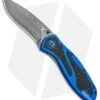 Kershaw Blur Assisted Opening Knife Blue Aluminum (3.375" Damascus) 1670NBDAM -Kershaw Knife Shop Kershaw Blur Assisted Opening Knife Blue Aluminum Damascus 1670NBDAM BHQ 107880 kp jr