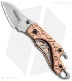 Kershaw Copper Cinder Keychain Knife Bottle Opener (1.4" Stonewash) 1025Cu