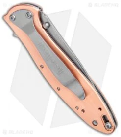 Kershaw Copper Leek Assisted Opening Knife (3" Stonewash) 1660CU -Kershaw Knife Shop Kershaw Copper Leek Assisted Opening SW 1660CU BHQ 105986 jr side