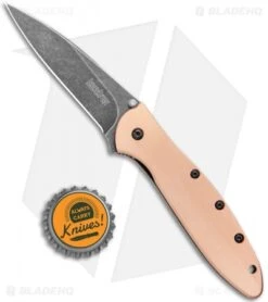 Kershaw Leek Assisted Opening Knife Copper (3" Black SW) 1660CUBW -Kershaw Knife Shop Kershaw Copper Leek Assited Opening Blackwash 1660CUBW BHQ 123691 jr bottlecap