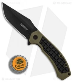 Kershaw Faultline Liner Lock Knife Green/Black GFN (3" Black) 8760 -Kershaw Knife Shop Kershaw Faultline Green Black GFN black BHQ 81280 er bottlecap