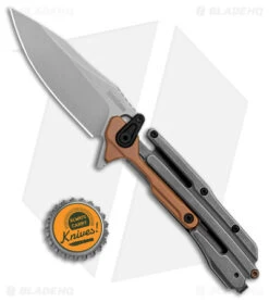 Kershaw Frontrunner Frame Lock Knife Black/Copper Steel (3.1" Stonewash) 2039 -Kershaw Knife Shop Kershaw Frontrunner Knife Black SW Copper SW BHQ 178502 jr bottlecap