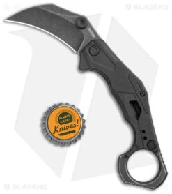 Kershaw Outlier Assisted Karambit Knife Black GRN (2.5" Black Stonewash) 2064 -Kershaw Knife Shop Kershaw Karambit Black Dark SW jr bottlecap