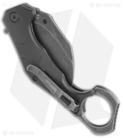 Kershaw Outlier Assisted Karambit Knife Black GRN (2.5" Black Stonewash) 2064 -Kershaw Knife Shop Kershaw Karambit Black Dark SW jr side