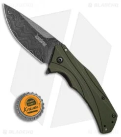 Kershaw Knockout Assisted Opening Knife OD Green (3.25" Damascus) 1870OLDAM 9 Kershaw Knockout Assisted Opening Knife OD Green (3.25" Damascus) 1870OLDAM -Kershaw Knife Shop Kershaw Knockout AO damascus BHQ 74791 er bottlecap