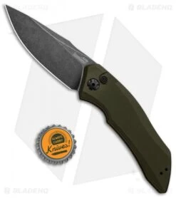 Kershaw Launch 1 Automatic Knife Olive Green Aluminum (3.4" BlackWash) 7100OLBW -Kershaw Knife Shop Kershaw Launch 1 Automatic Olive Green Aluminum BlackWash 7100OLBW BHQ 91250 jr bottlecap