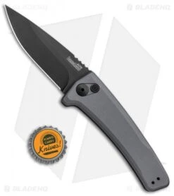 Kershaw Launch 3 Automatic Knife Gray Aluminum (3.4" Black) 7300GRYBLK -Kershaw Knife Shop Kershaw Launch 3 Auto Gray Aluminum Black KER7300GRYBLK BHQ 92080 jr bottlecap
