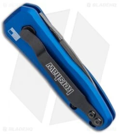 Kershaw Launch 4 CA Legal Automatic Knife Blue (1.9" Damascus) BHQ Exclusive -Kershaw Knife Shop Kershaw Launch 4 CA Legal Auto Blue Damascus 7500BLUDAM BHQ 91856 jr side