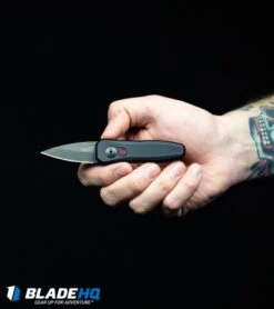 Kershaw Launch 4 CA Legal Automatic Knife (1.9" Damascus) BHQ Exclusive -Kershaw Knife Shop Kershaw Launch 4 CA Legal Automatic Knife Black 7500BL BHQ 34416 in hand web 9