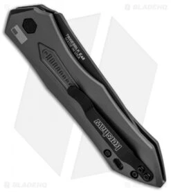 Kershaw Launch 6 Automatic Knife Gray Aluminum (3.75" Black) 7800GRYBLK -Kershaw Knife Shop Kershaw Launch 6 Auto Gray Aluminum Black KER7800GRYBLK BHQ 91252 jr side