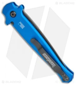 Kershaw Launch 8 Stiletto Automatic Knife Blue/CF (3.5" Stonewash) -Kershaw Knife Shop Kershaw Launch 8 Stiletto Auto Blue CF Black BHQ 111460 jr side