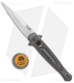 Kershaw Launch 8 Stiletto Automatic Knife Fat Carbon Snake (3.5" Stonewash) 8 Kershaw Launch 8 Stiletto Automatic Knife Fat Carbon Snake (3.5" Stonewash) -Kershaw Knife Shop Kershaw Launch 8 Stiletto Auto Fat Carbon Snake SW BHQ 99988 jr bottlecap