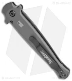 Kershaw Launch 8 Stiletto Automatic Knife Gray/CF (3.5" Black) -Kershaw Knife Shop Kershaw Launch 8 Stiletto Auto Gray CF Black BHQ 111461 jr side