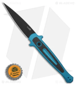 Kershaw Launch 8 Stiletto Automatic Knife Teal/CF (3.5" Black) 7150TEALBLK 9 Kershaw Launch 8 Stiletto Automatic Knife Teal/CF (3.5" Black) 7150TEALBLK -Kershaw Knife Shop Kershaw Launch 8 stiletto AK Teal CF 3in Black BHQ 177022 td size