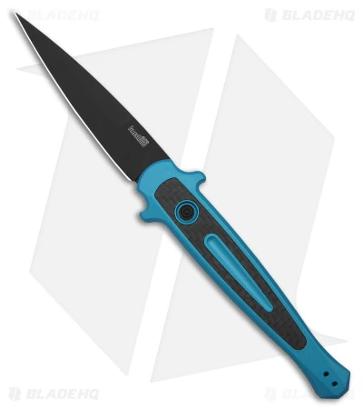 Kershaw Launch 8 Stiletto Automatic Knife Teal/CF (3.5" Black) 7150TEALBLK 3 Kershaw Launch 8 Stiletto Automatic Knife Teal/CF (3.5" Black) 7150TEALBLK