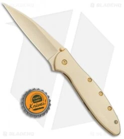 Kershaw Leek Assisted Opening Knife 24K Gold Plated (3" Gold) 1660G -Kershaw Knife Shop Kershaw Leek 24K Gold Plated Gold KS1660G BHQ 76611 jr bottlecap