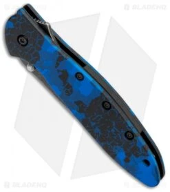 Kershaw Leek Spring Assisted Knife A/O Digital Blue (3" Black SW) 1660DBLU 7 Kershaw Leek Spring Assisted Knife A/O Digital Blue (3" Black SW) 1660DBLU -Kershaw Knife Shop Kershaw Leek A O Digital Blue Blackwash KS1660DBLU BHQ 102811 jr spine