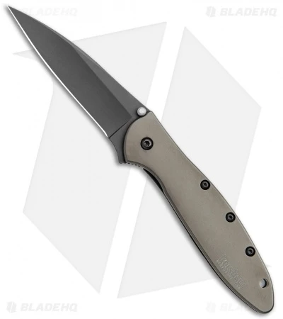 Kershaw Leek Assisted Opening Knife Gray Stainless Steel (3" Gray) 1660GRY -Kershaw Knife Shop Kershaw Leek LL A O Gray Bronze Black BHQ 117600 jr