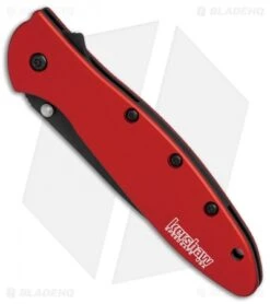 Kershaw Leek Assisted Opening Knife Red (3" Black) 1660RDBLK -Kershaw Knife Shop Kershaw Leek Red black BHQ 77344 er spine
