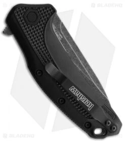 Kershaw Link Drop Point A/O Knife Black GFN (3.25" Blackwash) -Kershaw Knife Shop Kershaw Link AO Blackwash BHQ 118034 jr side