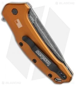 Kershaw Link Drop Point Knife Flat Dark Earth Aluminum (3.25" BlackWash Serr) 8 Kershaw Link Drop Point Knife Flat Dark Earth Aluminum (3.25" BlackWash Serr) -Kershaw Knife Shop Kershaw Link Assisted SW Plain FDE Handle Serr 1776BRZBWST BHQ 85191 jr side