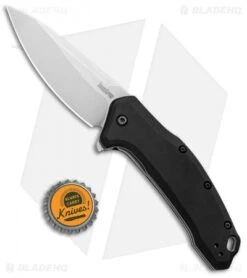 Kershaw Link Drop Point Knife Black (3.25" M390 Stonewash) 1776BLK -Kershaw Knife Shop Kershaw Link DP Black SW 1776BLK BHQ 75307 jr bottlecap 2