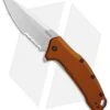 Kershaw Link Drop Point Knife Flat Dark Earth Aluminum (3.25" Stonewash Serr) -Kershaw Knife Shop Kershaw Link Drop Point Flat Dark Earth Aluminum SW Serr BHQ 85192 er