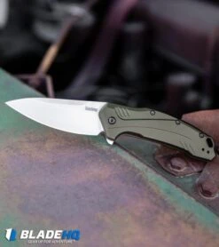 Kershaw Link 20CV Drop Point Knife Olive Al (3.25" Stonewash) 1776OLSW 13 Kershaw Link 20CV Drop Point Knife Olive Al (3.25" Stonewash) 1776OLSW -Kershaw Knife Shop Kershaw Link Drop Point Knife Olive Aluminum Stonewash 20CV 1776OLSW BHQ 105987 kp truck web