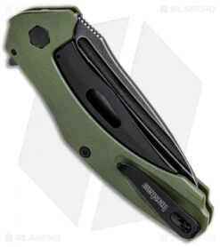Kershaw Natrix A/O Knife Olive Green G-10 (3.25" BlackWash) 7007OLBW -Kershaw Knife Shop Kershaw Natrix A O Olive Green Blackwash 7007OLBW BHQ 82643 jr side
