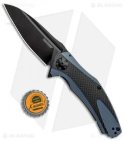 Kershaw Natrix XL Sub-Frame Lock Knife Blue G-10/CF (3.75" Black) 7008CFBLK -Kershaw Knife Shop Kershaw Natrix Sub FL Carbo Blue CF KS7008CFBLK BHQ 92438 jr bottlecap
