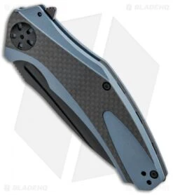 Kershaw Natrix XL Sub-Frame Lock Knife Blue G-10/CF (3.75" Black) 7008CFBLK -Kershaw Knife Shop Kershaw Natrix Sub FL Carbo Blue CF KS7008CFBLK BHQ 92438 jr spine