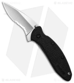 Kershaw Scallion Assisted Opening Knife Black GFN (2.25" Bead Blast Serr) 1620ST