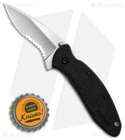 Kershaw Scallion Assisted Opening Knife Black GFN (2.25" Bead Blast Serr) 1620ST -Kershaw Knife Shop Kershaw Scallion Assisted Opening Knife Black GFN 2in Bead Blast Serr BHQ 6782 td size