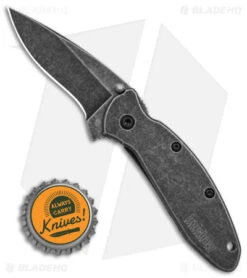 Kershaw Scallion Assisted Opening Knife Blackwash (2.25" Black) 1620FLBW -Kershaw Knife Shop Kershaw Scallion Assisted Opening Knife Blackwash 2in Black BHQ 164958 td size