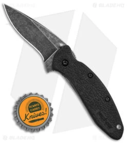 Kershaw Scallion Assisted Opening Knife Black (2.25" Blackwash) -Kershaw Knife Shop Kershaw Scallion LL AO Blackwash BHQ 154169 td size