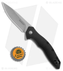 Kershaw Shoreline Liner Lock Assisted Knife Black FRN (3.25" Stonewash) 1845 -Kershaw Knife Shop Kershaw Shoreline Knife Black SW BHQ 178499 jr bottlecap