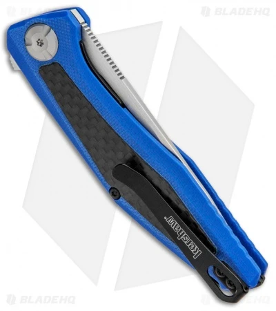 Kershaw Sinkevich Atmos Liner Lock Knife Blue G-10/Carbon Fiber (3" Satin) 5 Kershaw Sinkevich Atmos Liner Lock Knife Blue G-10/Carbon Fiber (3" Satin) - Image 3