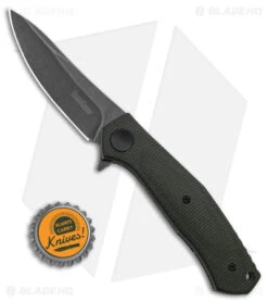 Kershaw Sinkevich Concierge Liner Lock Knife Green Micarta (3.25" Black SW) -Kershaw Knife Shop Kershaw Sinkevich Concierge LL Knife Green Micarta 3in BSW D2 BHQ 140100 td size