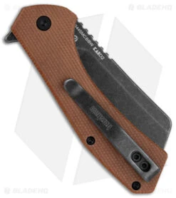 Kershaw Static Cleaver Liner Lock Knife Brown Micarta (2.8" Black SW D2) 5 Kershaw Static Cleaver Liner Lock Knife Brown Micarta (2.8" Black SW D2) -Kershaw Knife Shop Kershaw Static Brown Micarta D2 BHQ 143309 jr side