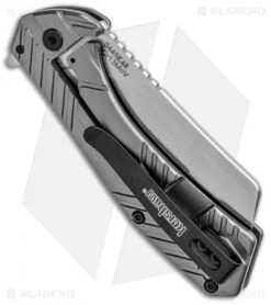 Kershaw Static Cleaver Frame Lock Knife Gray Stainless Steel (2.8" Satin) 3445 -Kershaw Knife Shop Kershaw Static Cleaver FL Gray SS Satin 3445 BHQ 101842 jr side