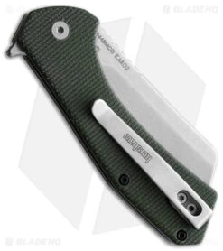 Kershaw Static Clever Liner Lock Knife Green Micarta (2.8" Stonewash D2) 5 Kershaw Static Clever Liner Lock Knife Green Micarta (2.8" Stonewash D2) -Kershaw Knife Shop Kershaw Static FL Green D2 SW BHQ 164991 jr side