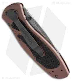 Kershaw Blur Assisted Opening Knife Brown (BlackWash Elmax) 1670BWBR -Kershaw Knife Shop kershaw 1670bwbr blur blackwash brown side