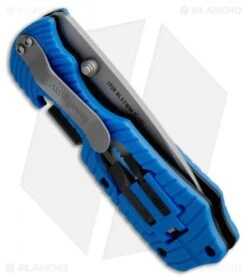 Kershaw Select Fire Knife Blue Multi-Tool (3.375" Bead Blast Plain) 1920BLSTWM -Kershaw Knife Shop kershaw 1920blstwmx blue manual multi function side