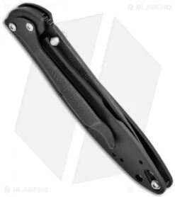 Kershaw Leek Assisted Opening Knife Black (3" Damascus) 1660DAMBK -Kershaw Knife Shop kershaw black damascus plain 1660damckt leek side