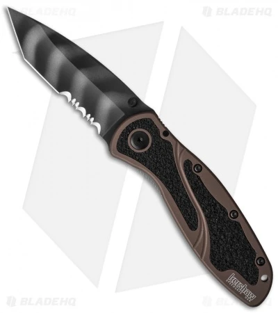 Kershaw Blur Tanto Assisted Opening Knife Brown (Tiger Stripe Serr) 1670BRNTTSST 3 Kershaw Blur Tanto Assisted Opening Knife Brown (Tiger Stripe Serr) 1670BRNTTSST